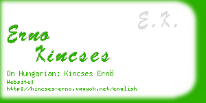erno kincses business card
